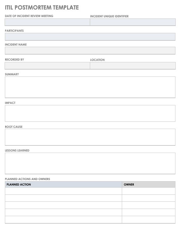 Computer Incident Report Template