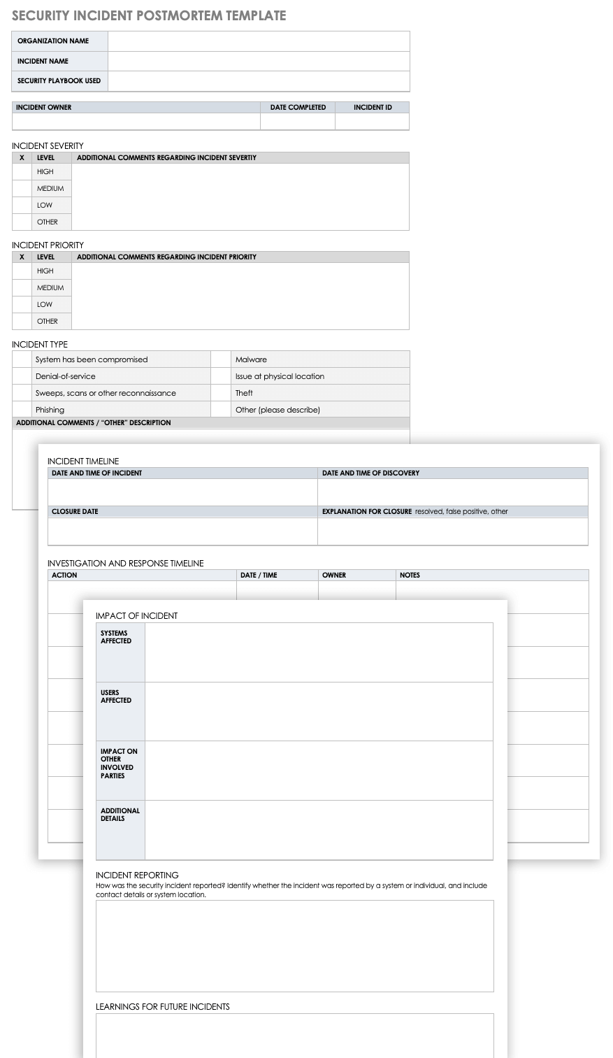 Free IT Incident Postmortem Templates  Smartshee Throughout It Major Incident Report Template