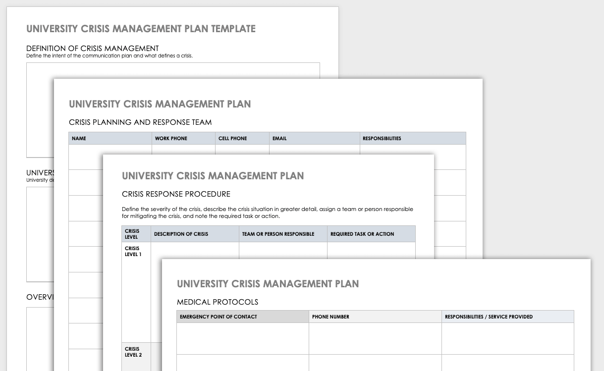 University Crisis Management Plan Template
