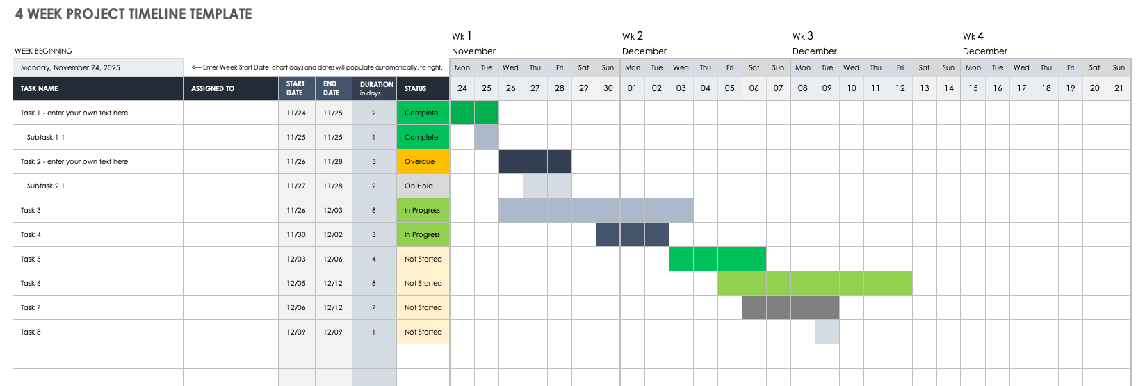 Free Construction Calendar Templates Smartsheet