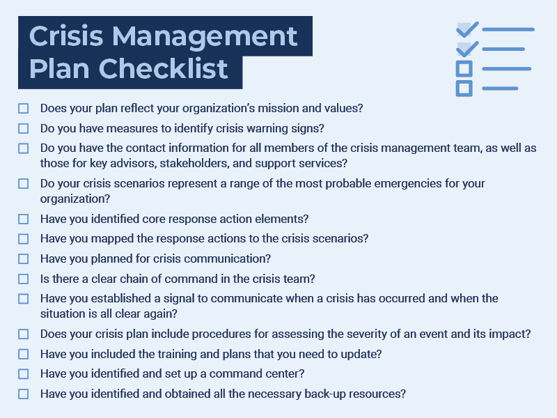 Crisis Management Plan Checklist