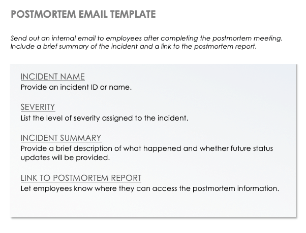 Postmortem Email Template