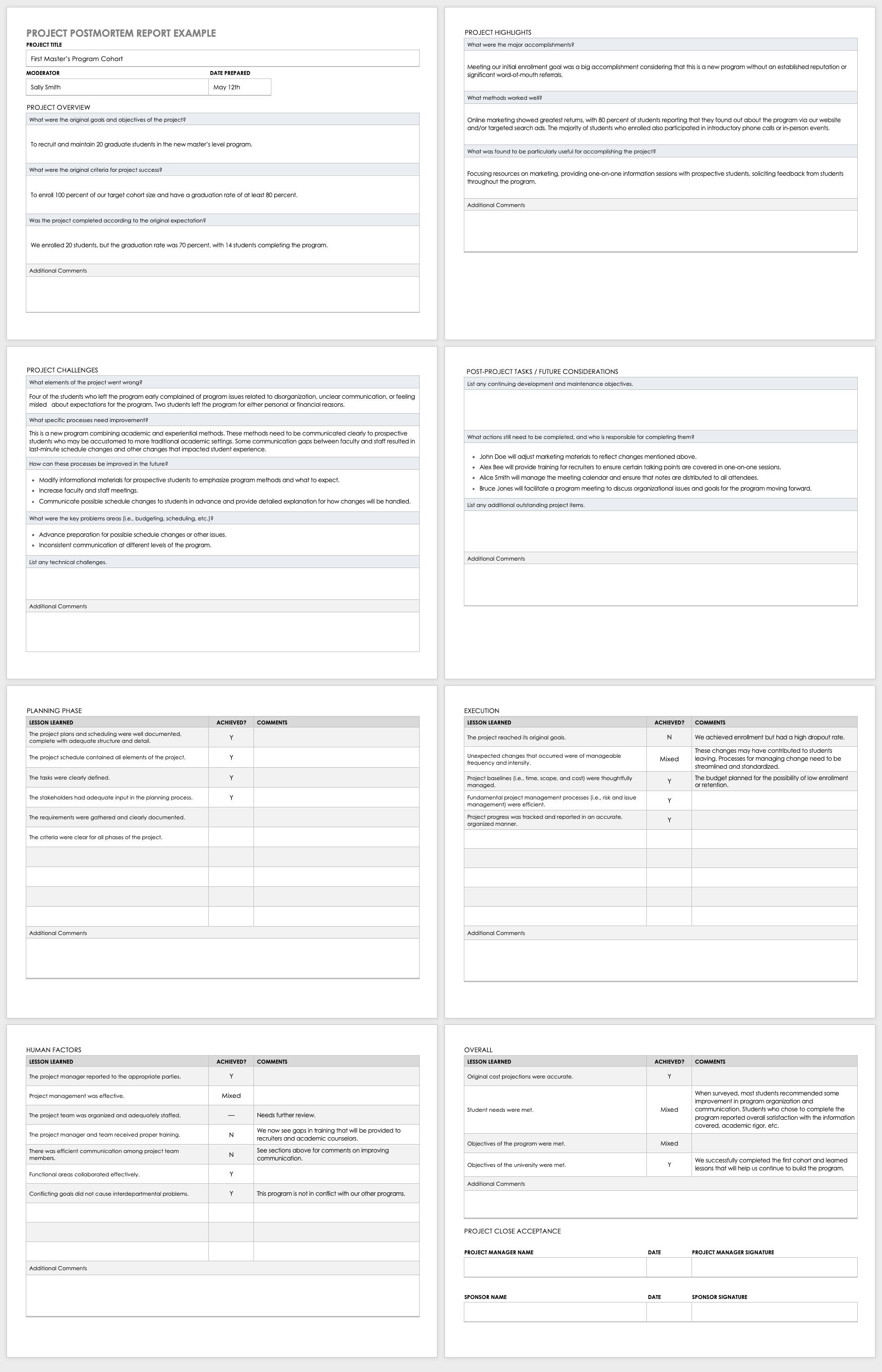 Simple Lessons Learned Template from www.smartsheet.com