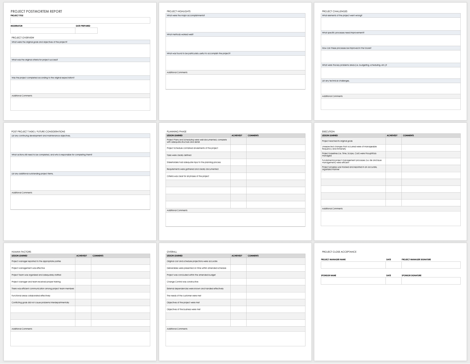 business-post-mortem-template