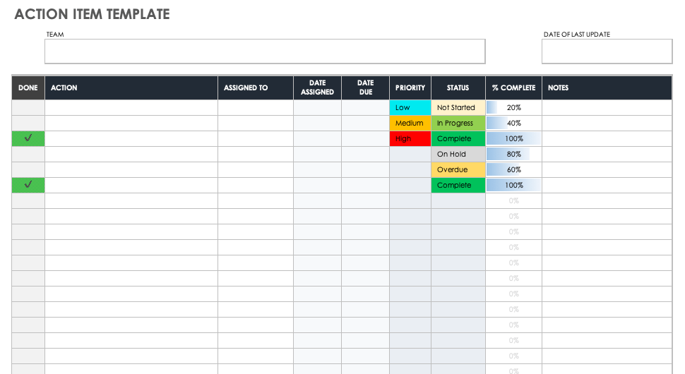 Action Register Excel Template