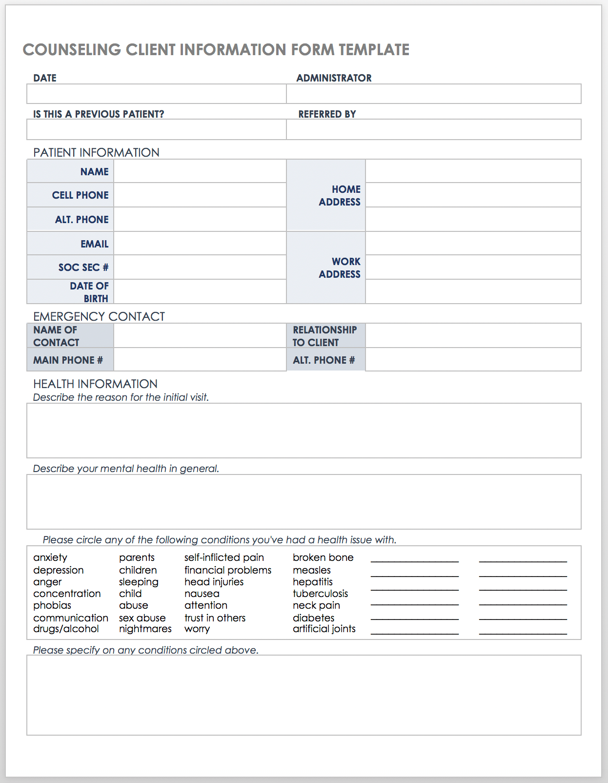 New Customer Information Form Template Database