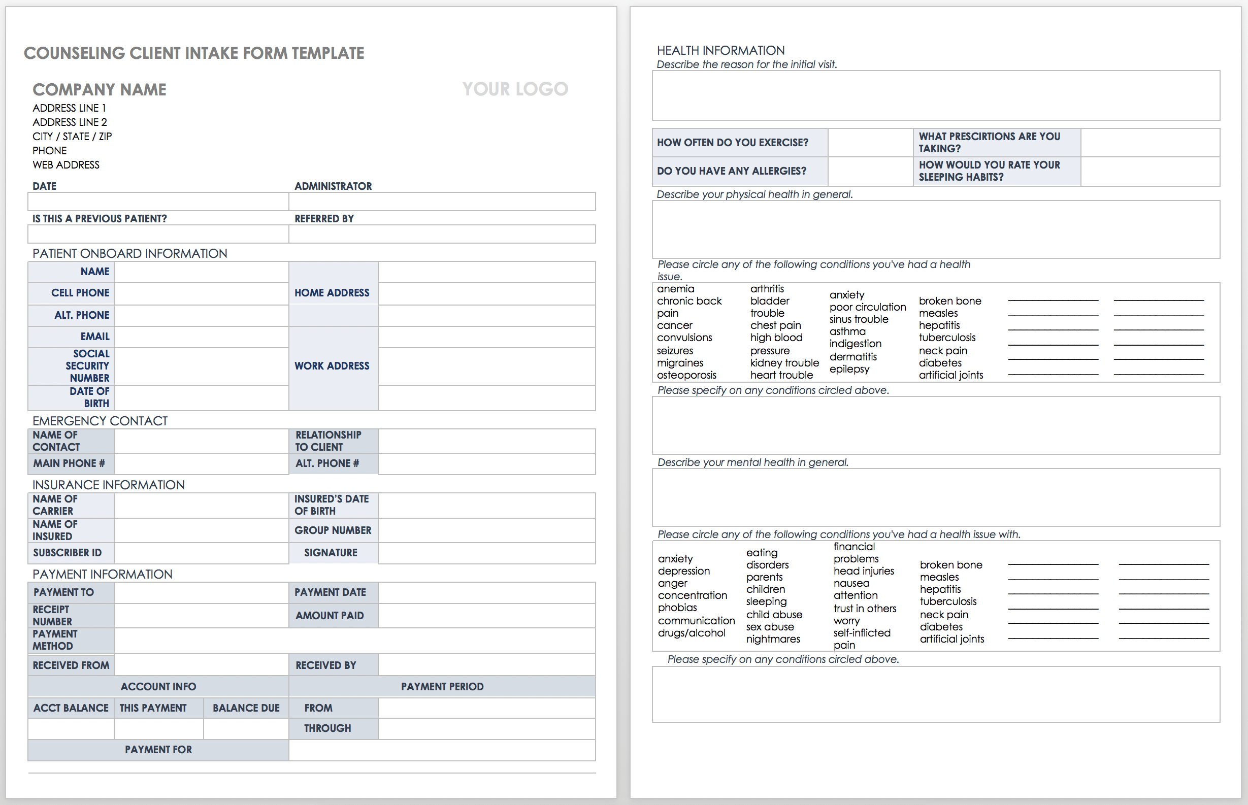 Free Intake Form Template from www.smartsheet.com