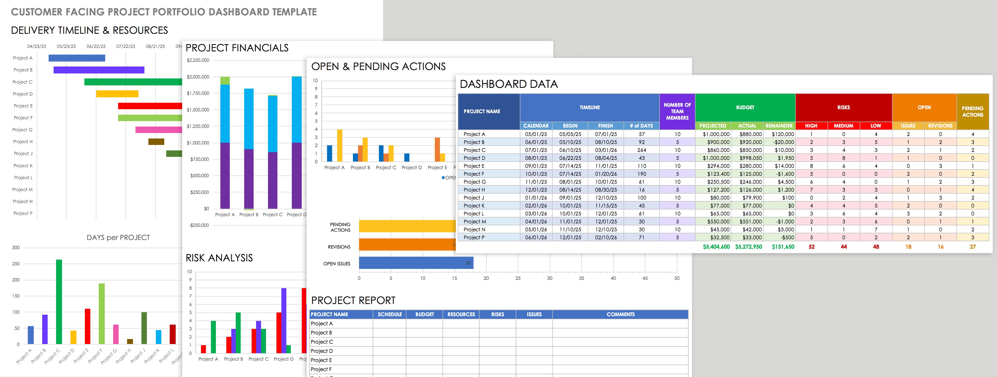 project portfolio template excel free download