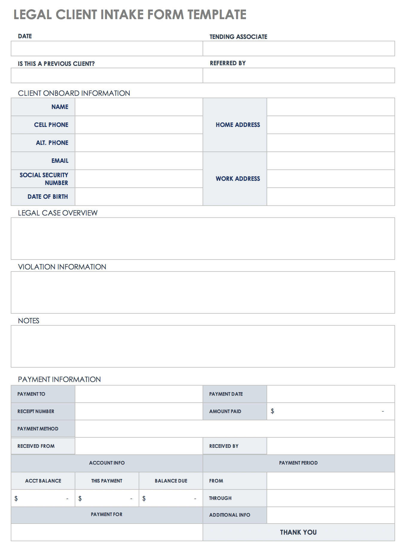 Free Client Intake Templates And Forms Smartsheet