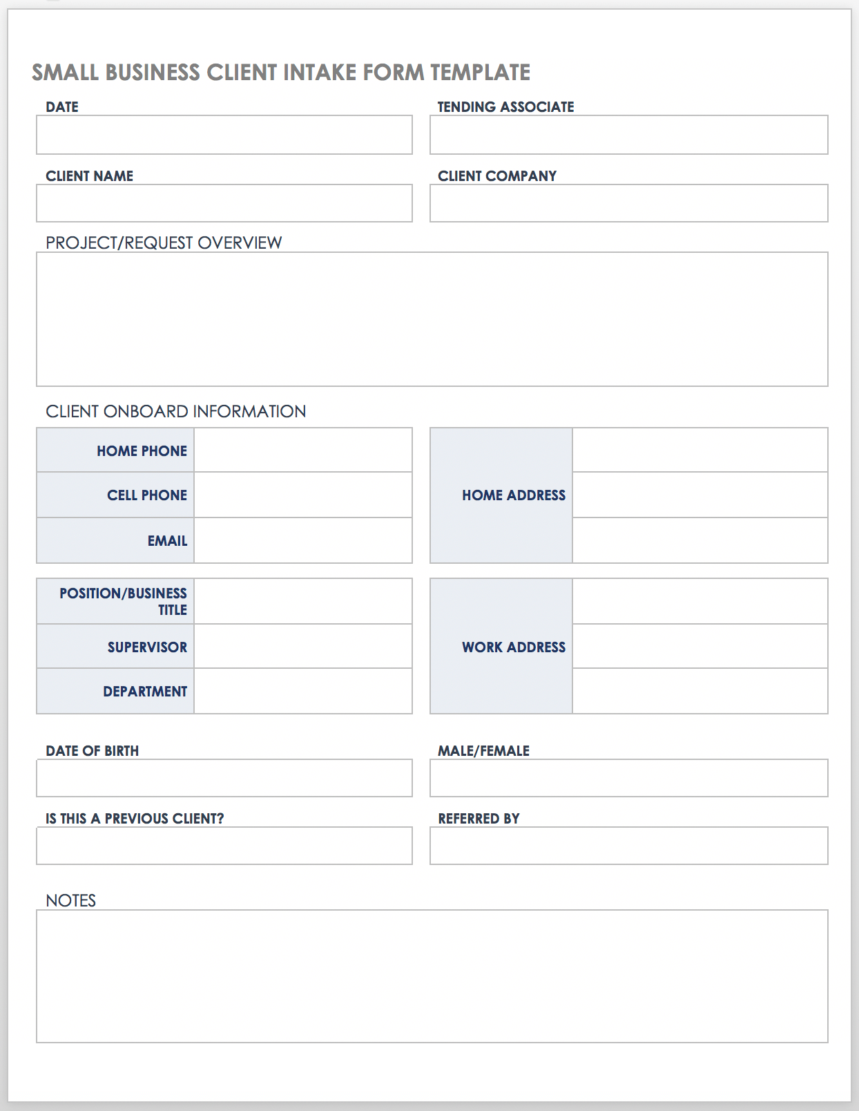 Free Client Intake Templates and Forms  Smartsheet For Blank Legal Document Template