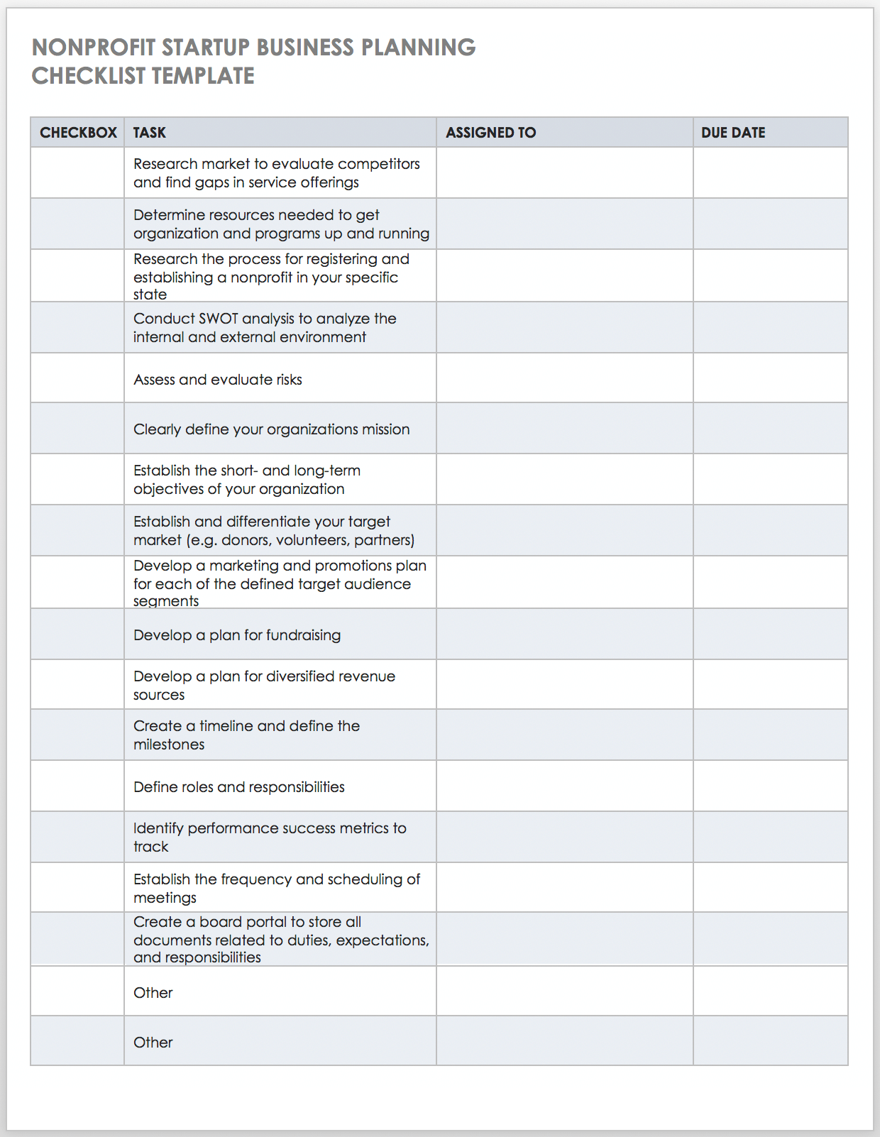 Nonprofit Business Plan Templates  Smartsheet With Non Profit Proposal Template