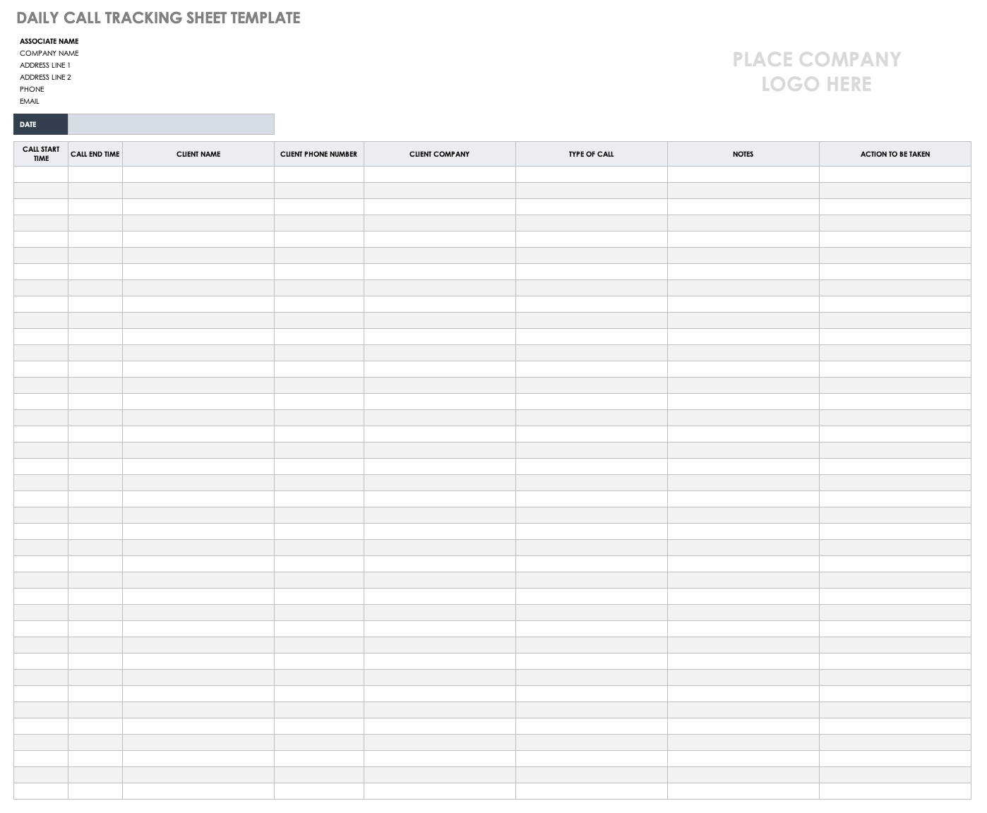 Free Call Tracking Templates  Smartsheet Inside Daily Sales Report Template Excel Free