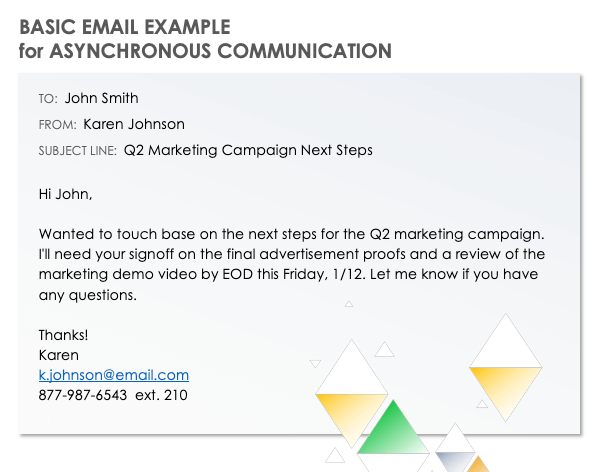 Basic Email Example for Asynchronous Communication
