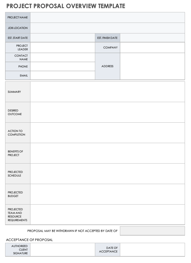 Project Proposal Overview Template