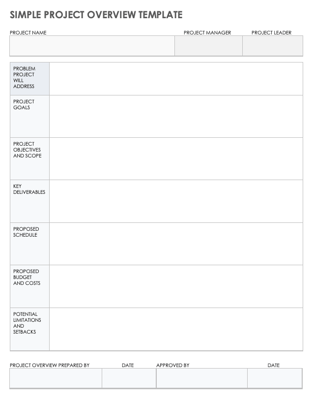 Simple Project Overview Template