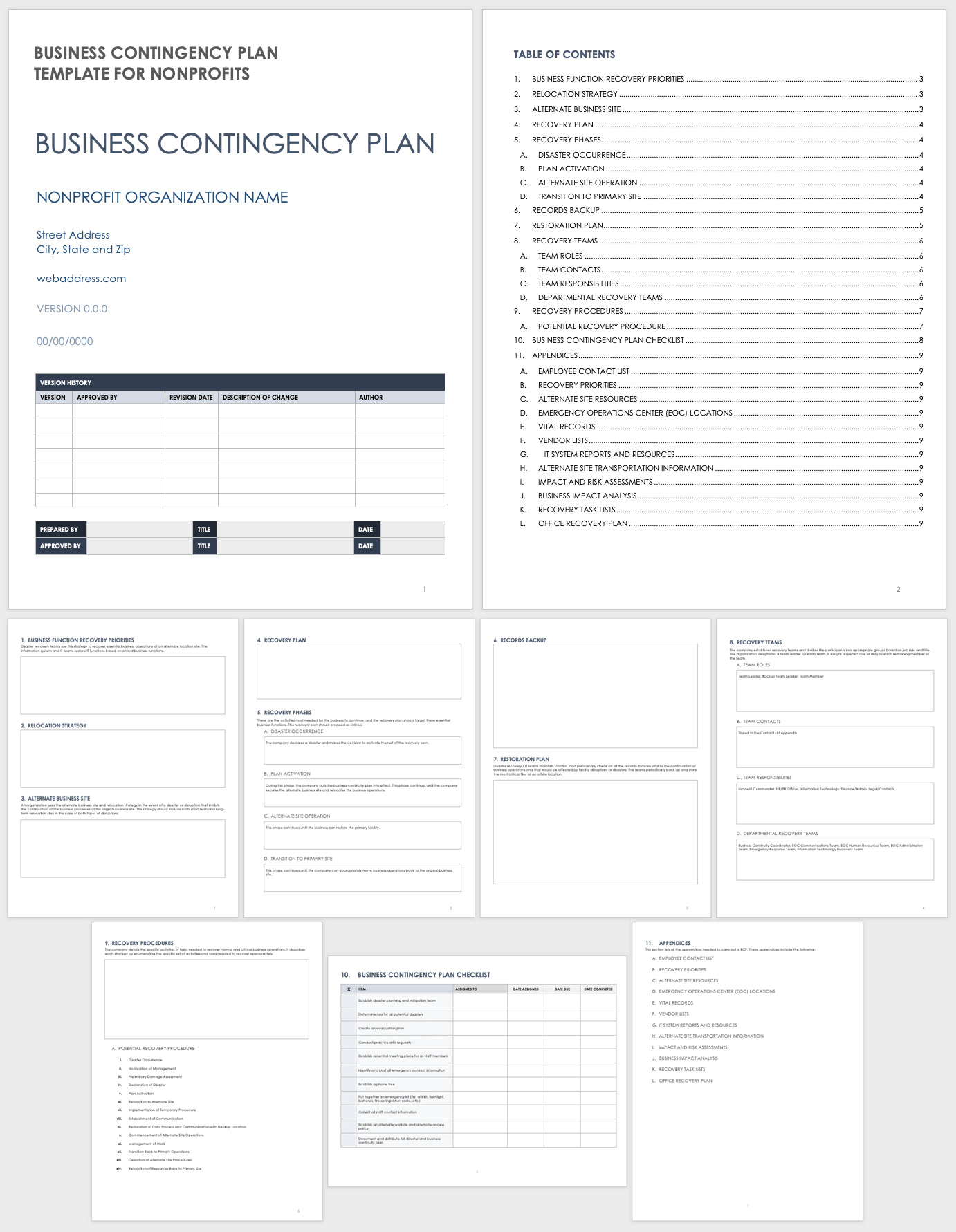 contingency plan in a business plan example