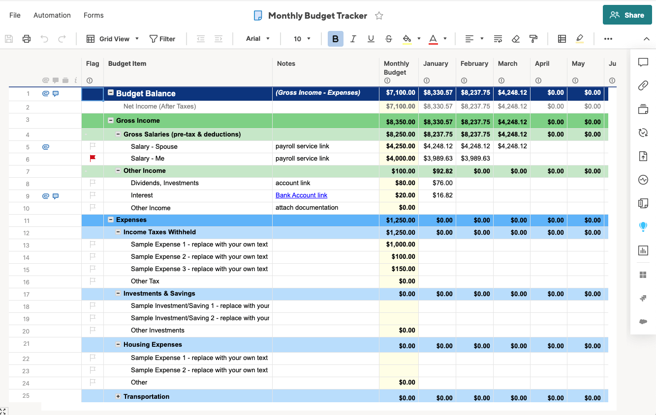 Free Budget Templates in Excel Smartsheet