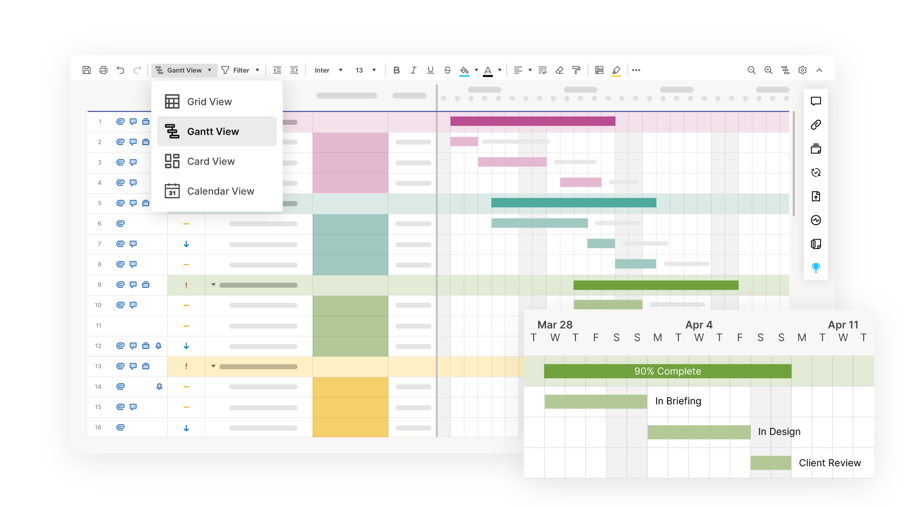 Gantt chart Smartsheet