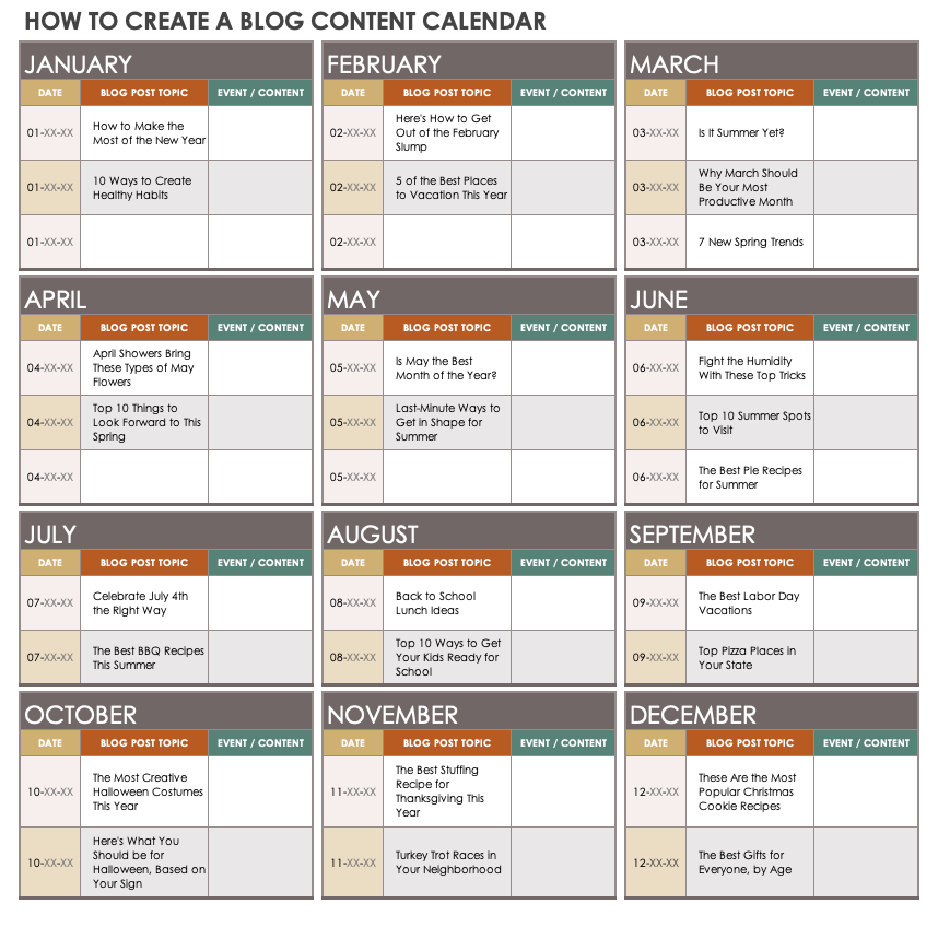 How to Create a Blog Content Calendar Template