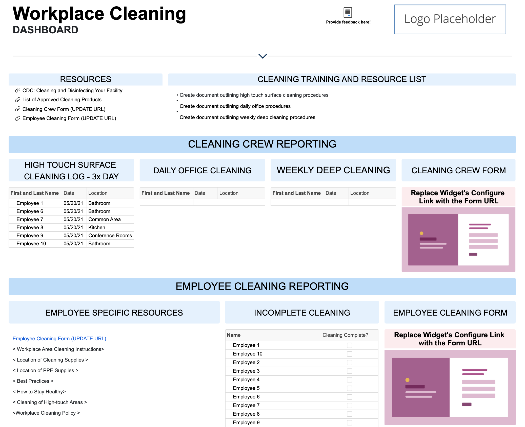 Office Cleaning Schedule Template & Log  Smartsheet With Regard To Cleaning Report Template