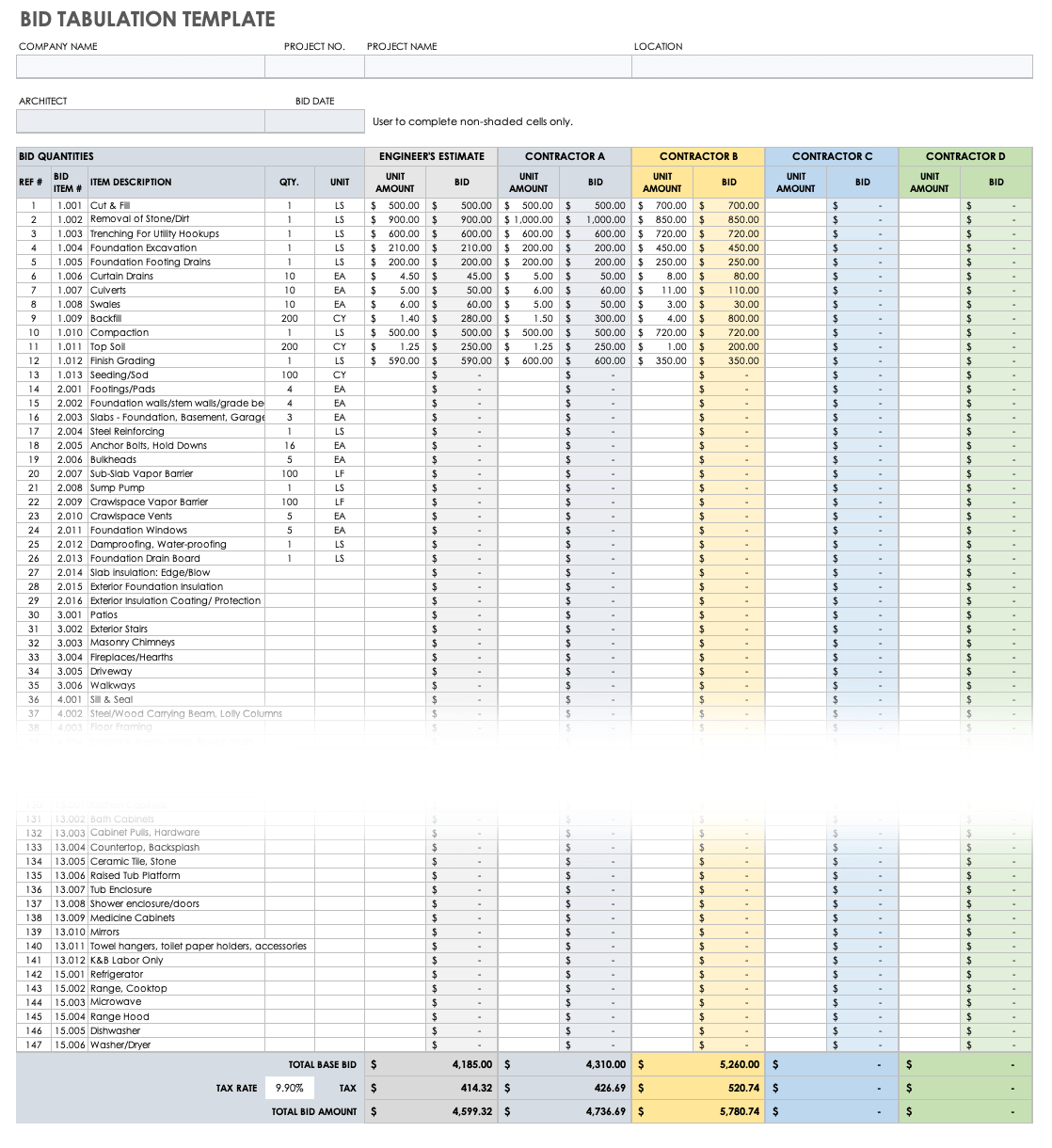 Excel Construction Management Templates (2023)