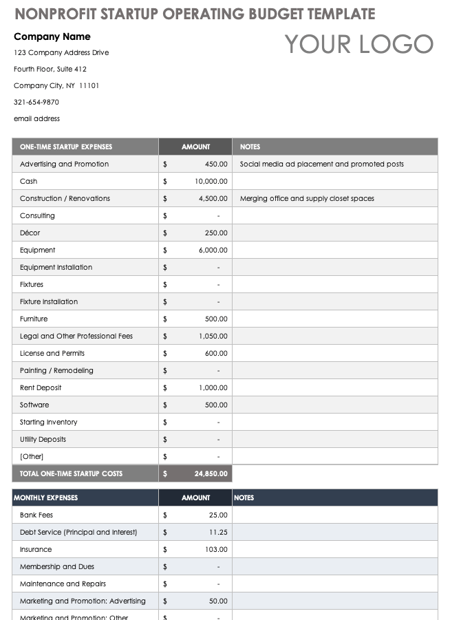 Free Nonprofit Budget Templates Smartsheet