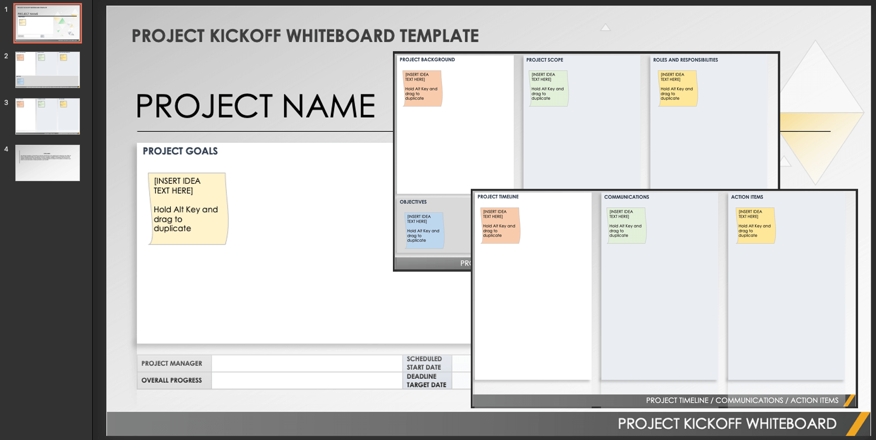 Project Kickoff Whiteboard Template 