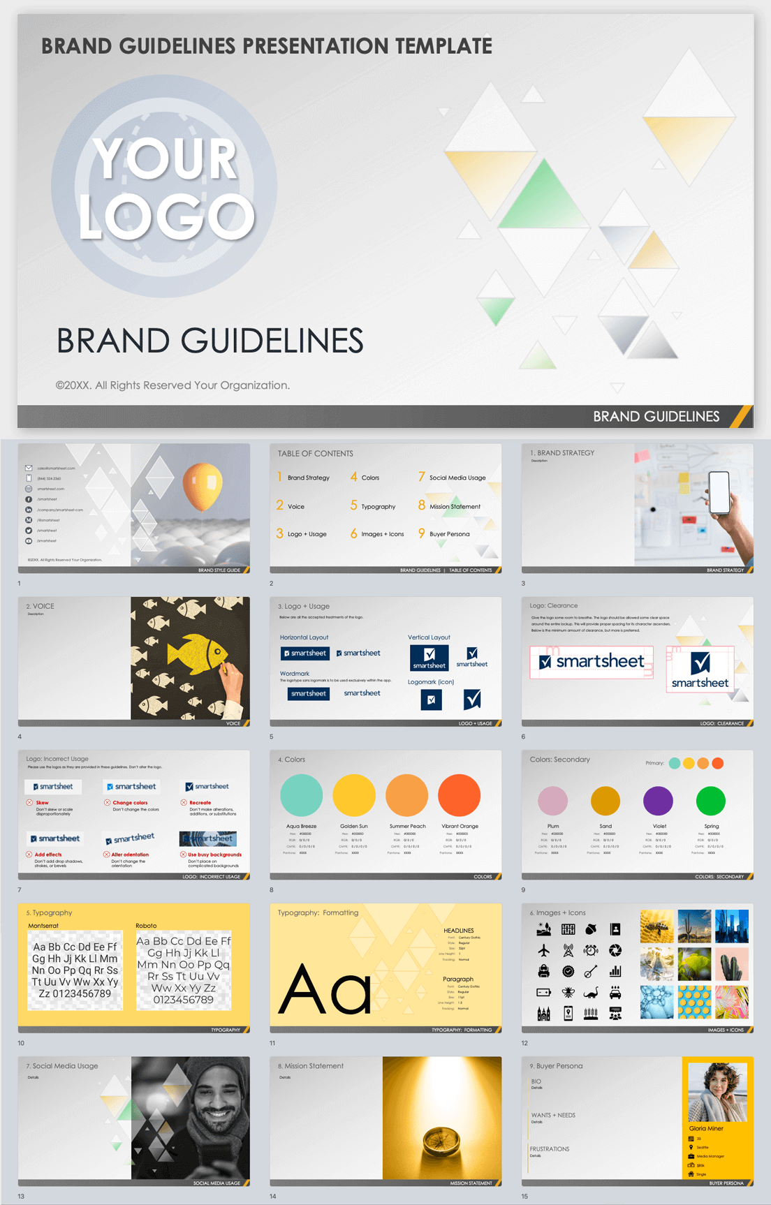 Brand Guidelines Template For Designers Branding And Logo Presentation Illustrator Template 