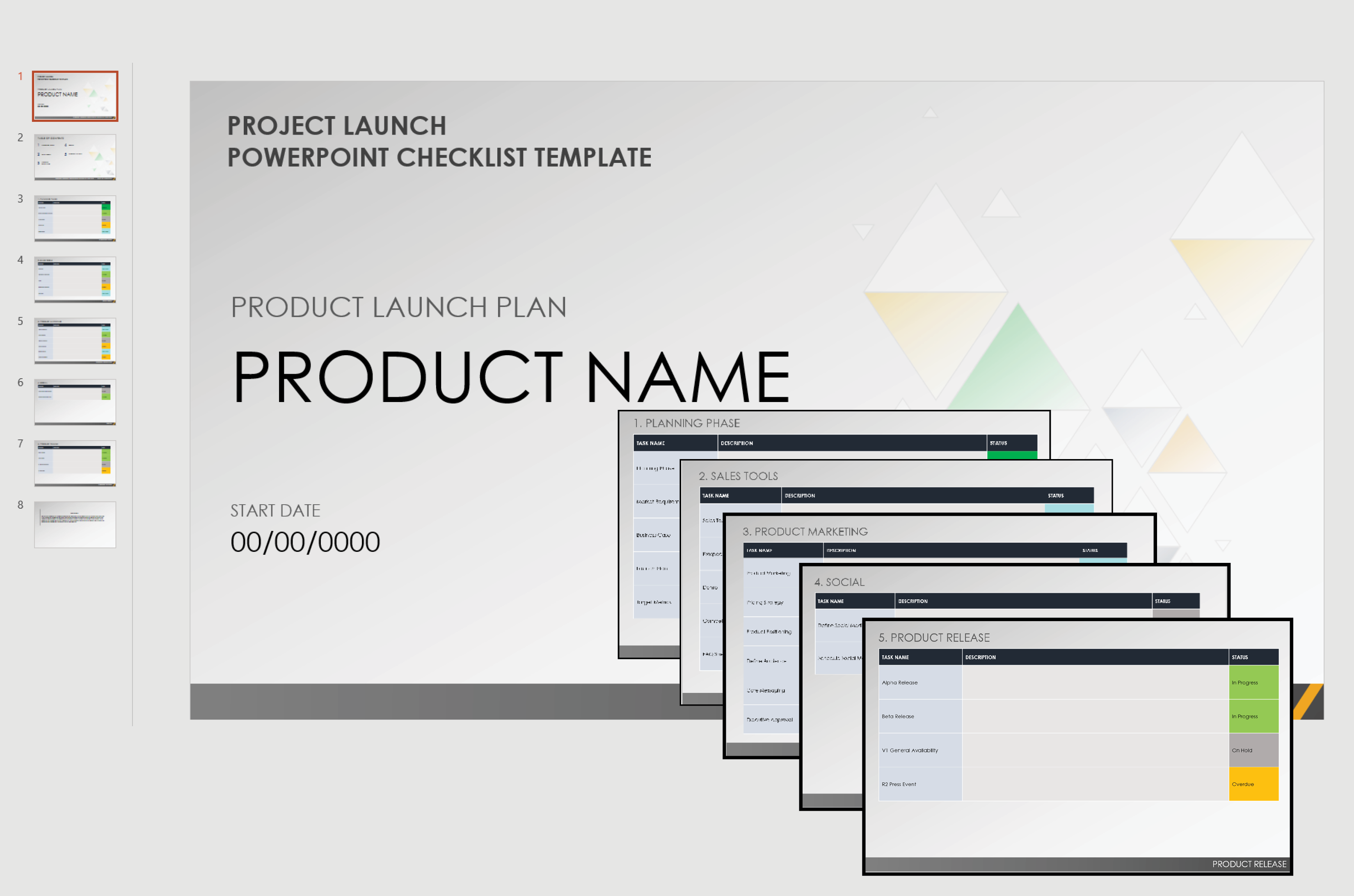 Product Launch PowerPoint Checklist Template