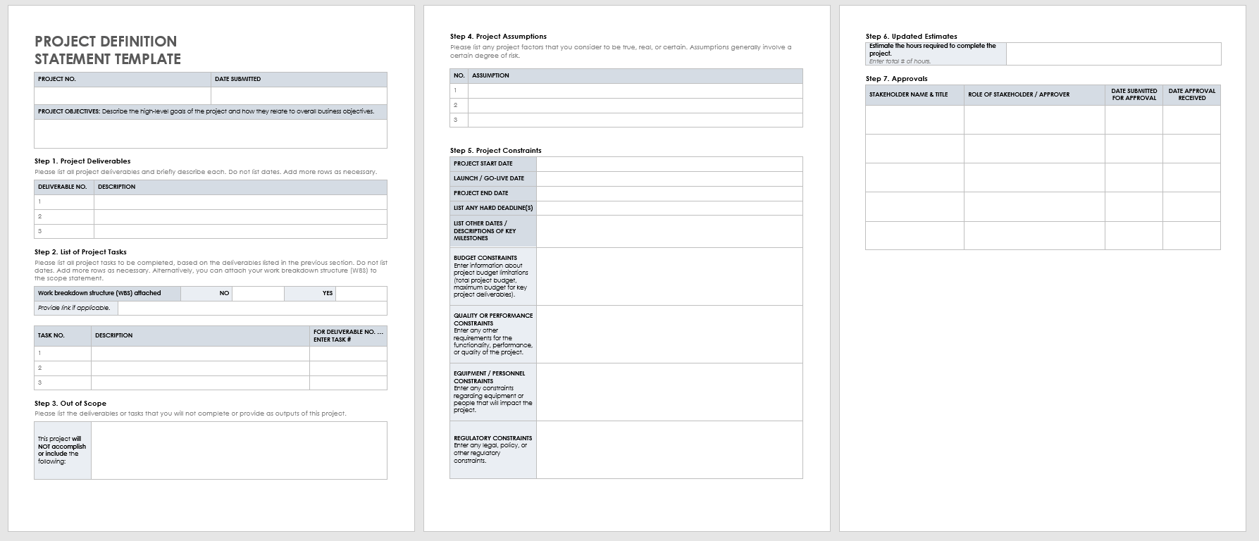 Project Definition Statement Template
