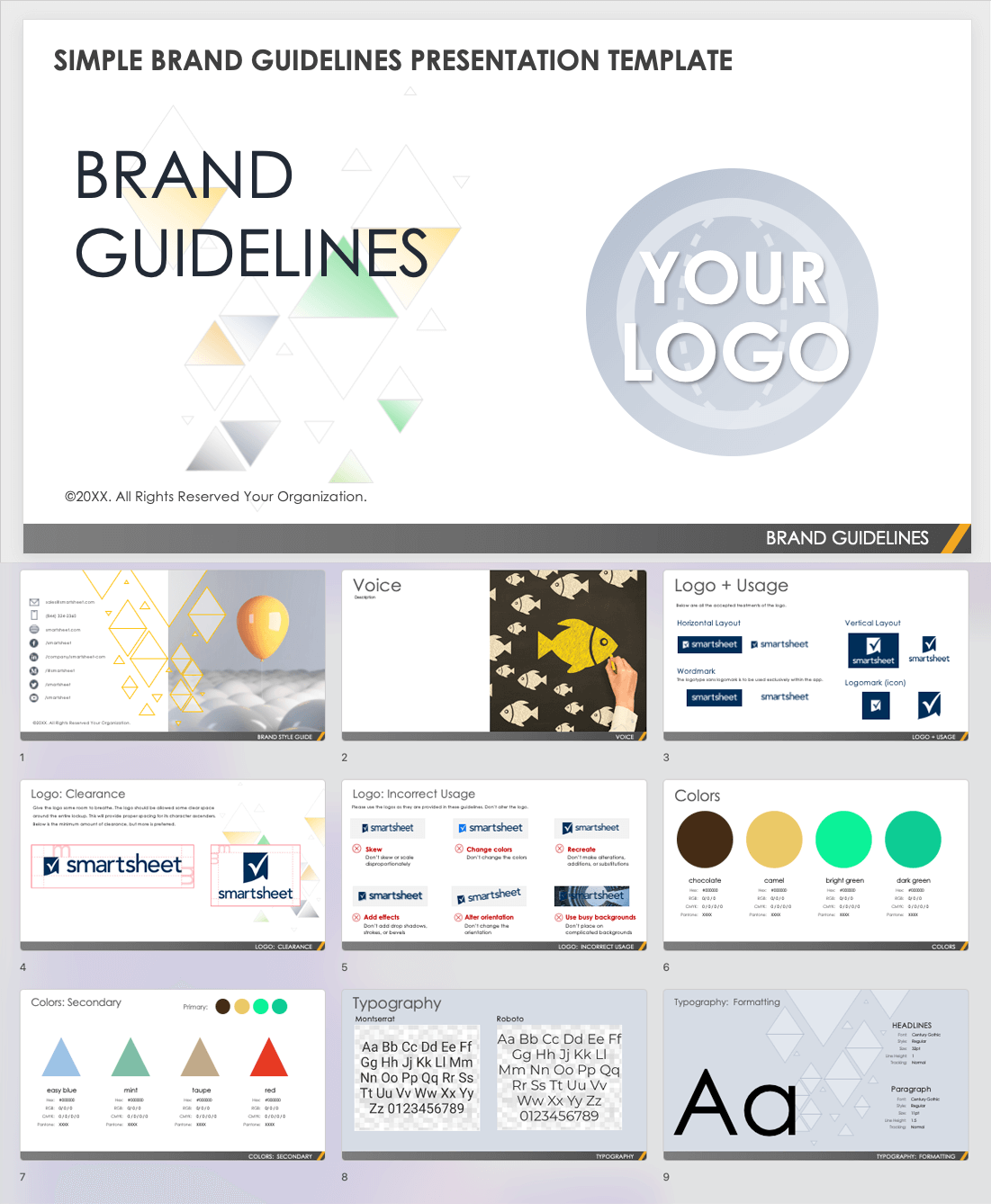 Simple Brand Guidelines Presentation Template Powerpoint
