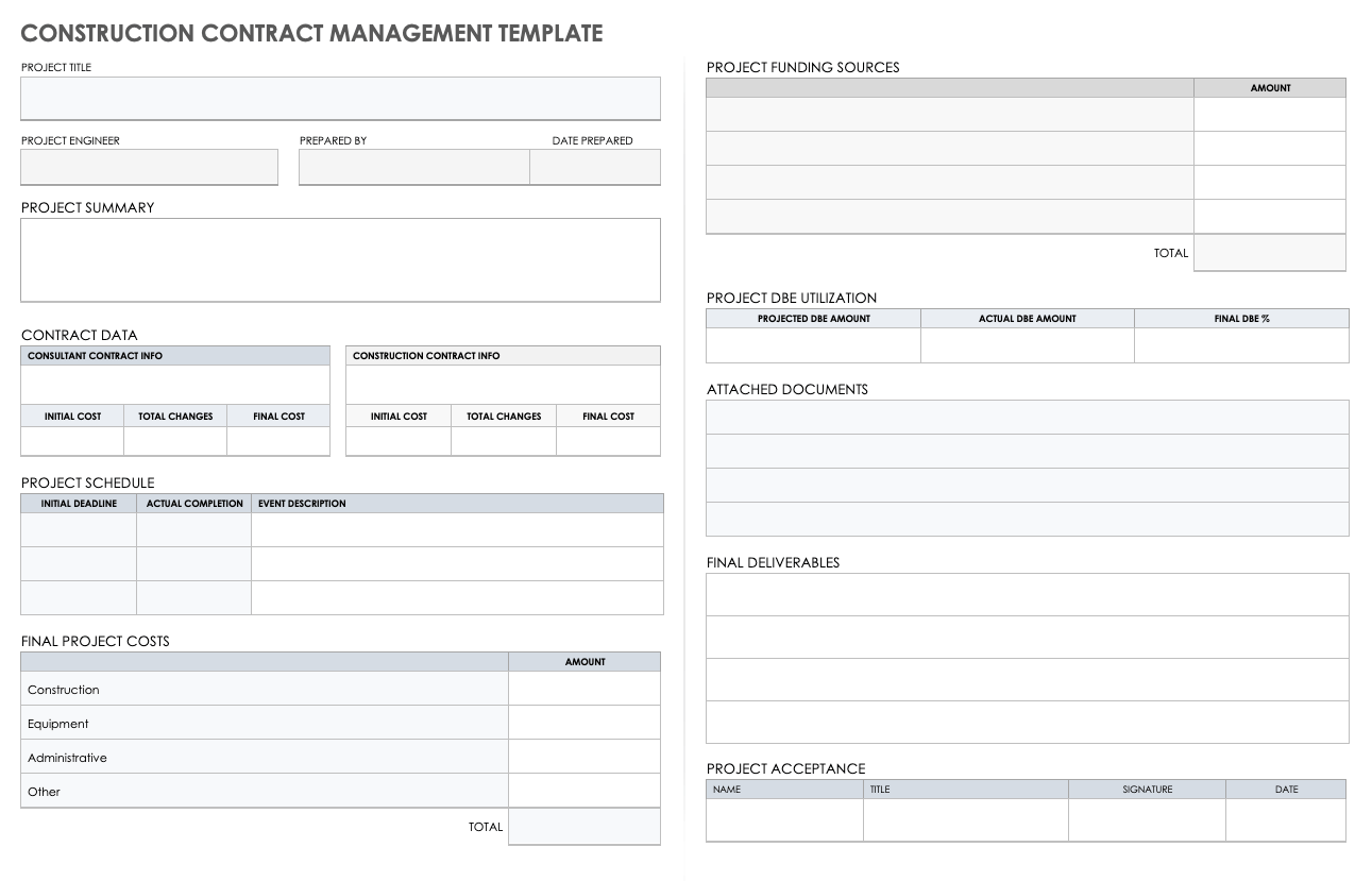 Smartsheet Contract Management Template