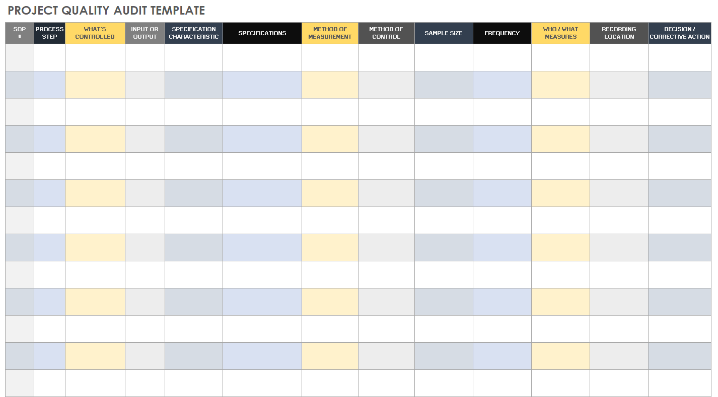 Project Quality Audit Template