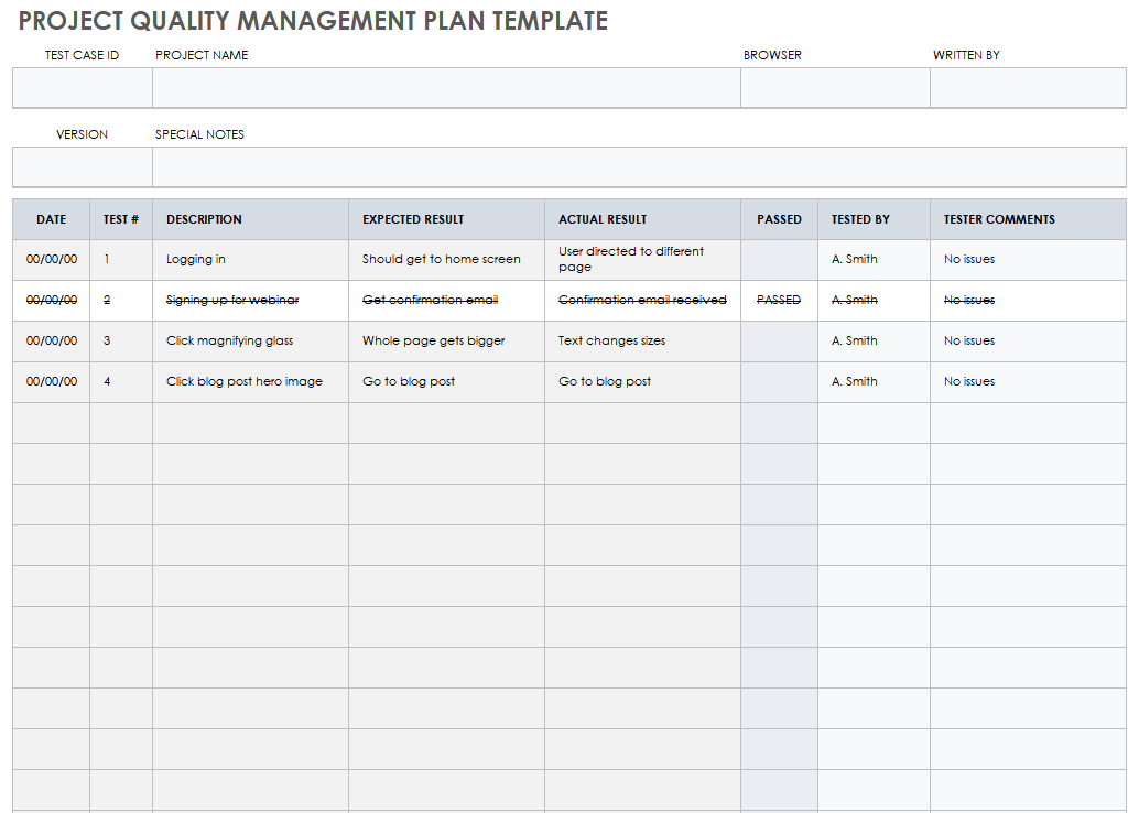 What is a project quality management plan