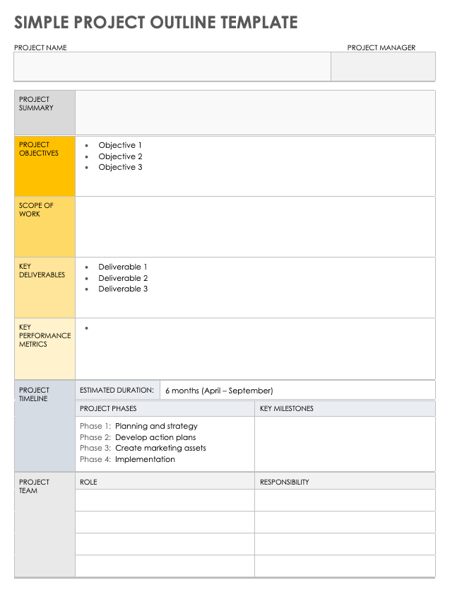 template outline for a research paper