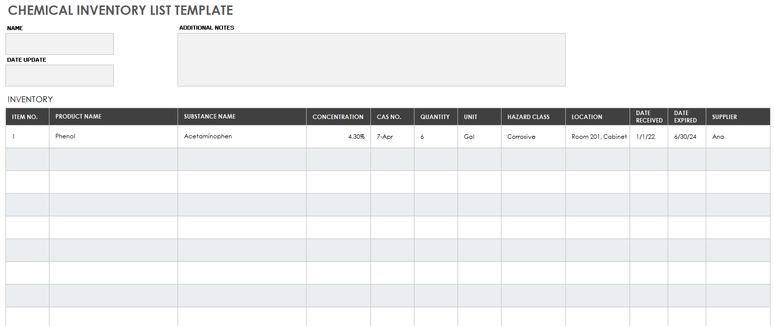 Office Supplies Inventory Template - PDF Templates