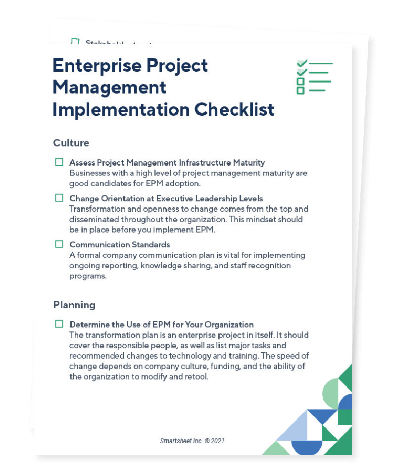 Enterprise Project Management Implementation Checklist