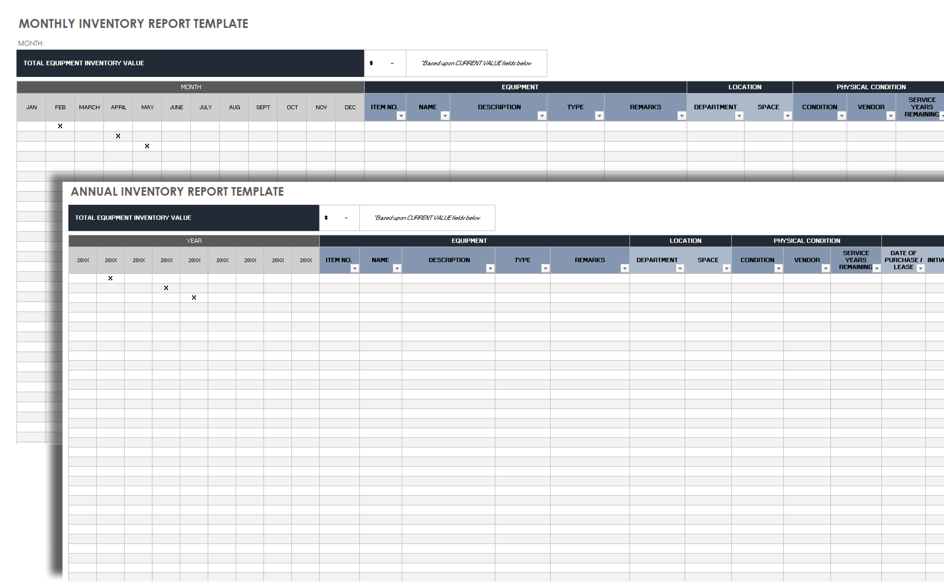 Monthly Inventory Report Template