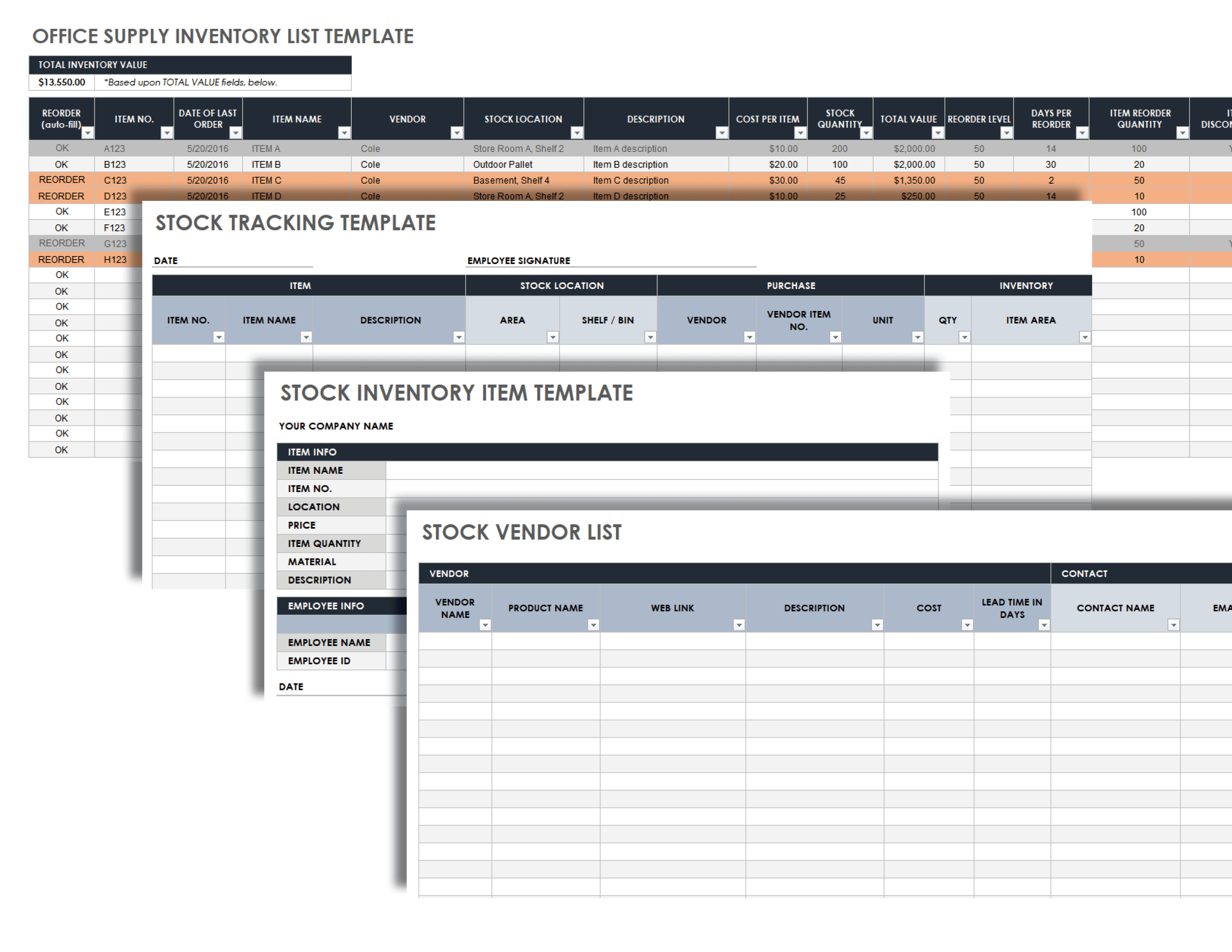 Top 10 office supply inventory list template Excel download 2022