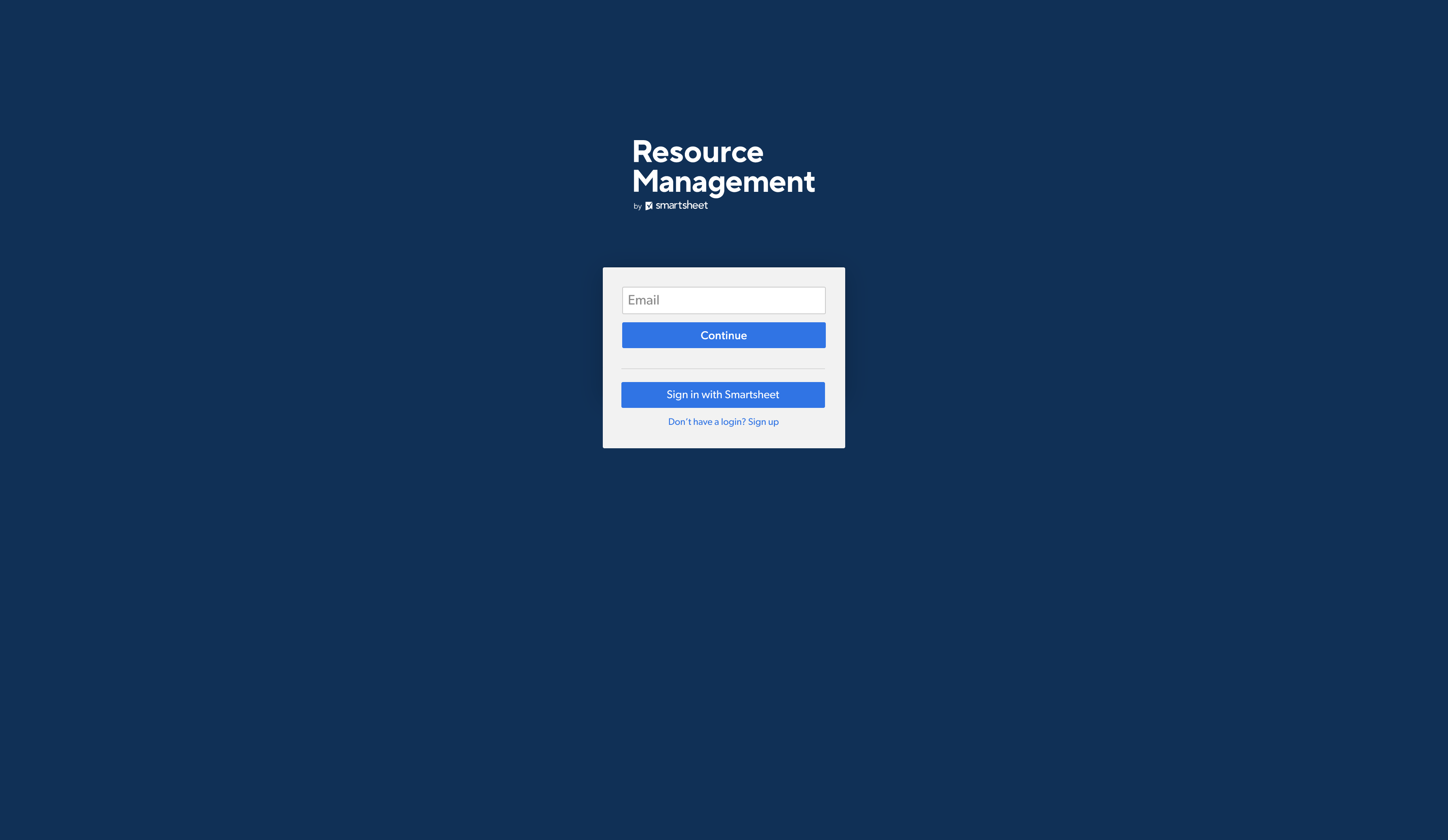Login screen to Resource Management