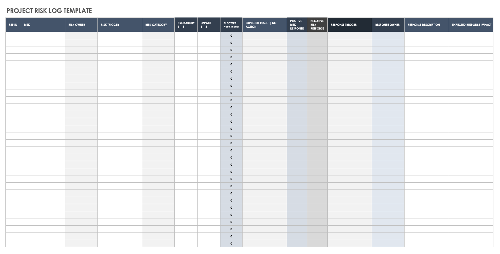 Project Risk Log Template