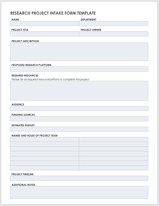 Project Intake Form Template - prntbl.concejomunicipaldechinu.gov.co