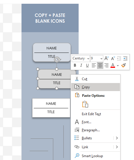 Org Chart Add Blank Icons