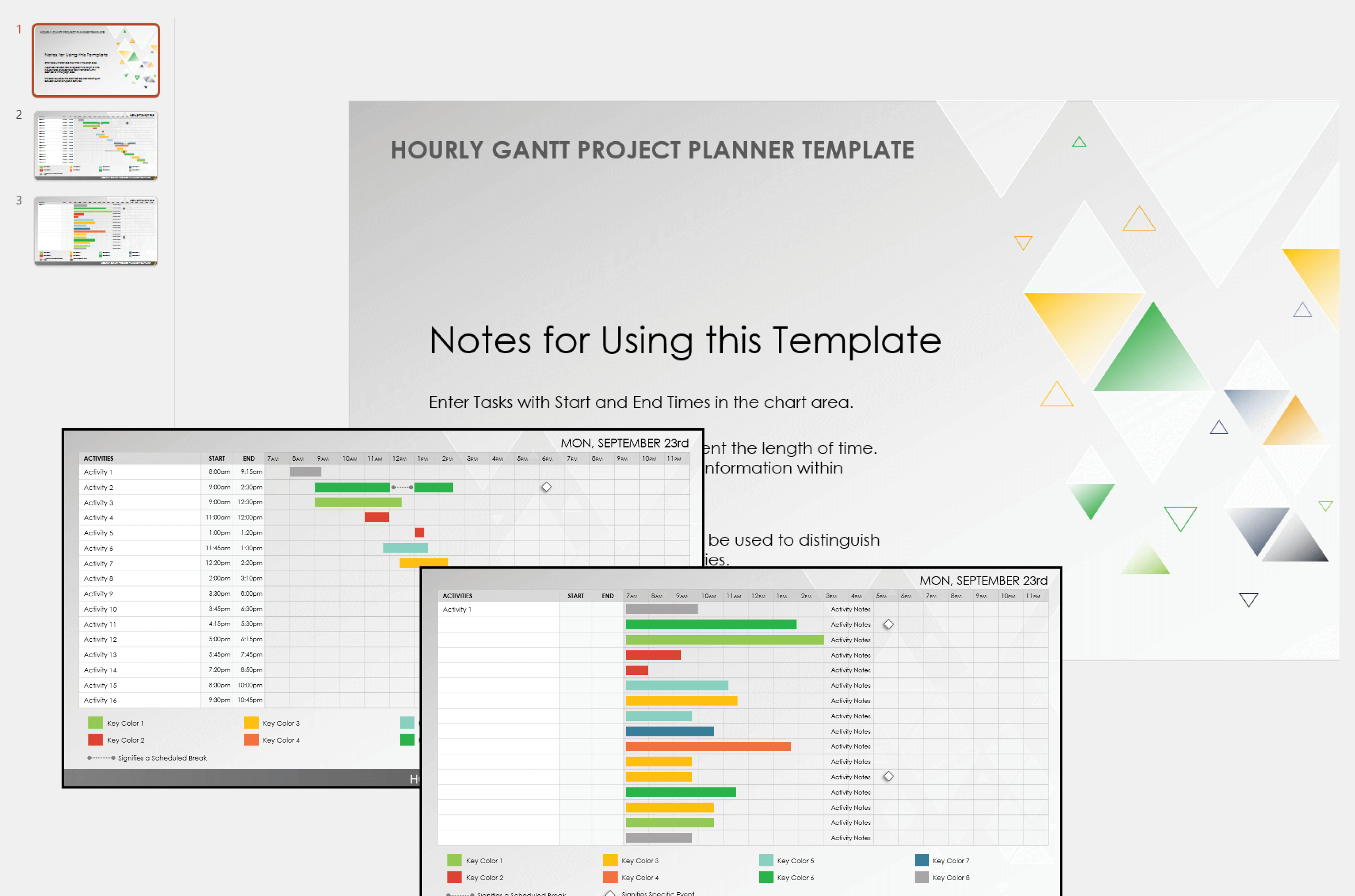 Hourly Gantt Project Planner Template