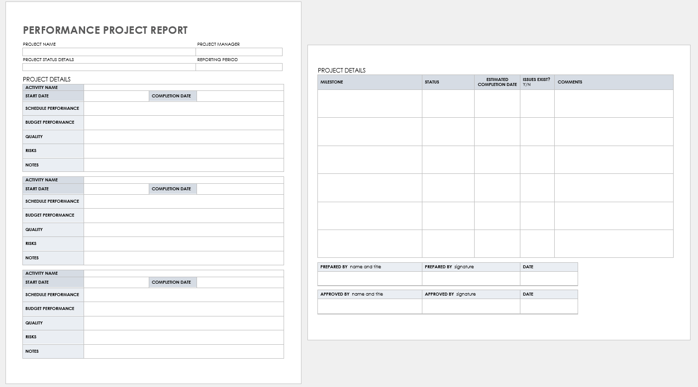 Performance Project Report Template