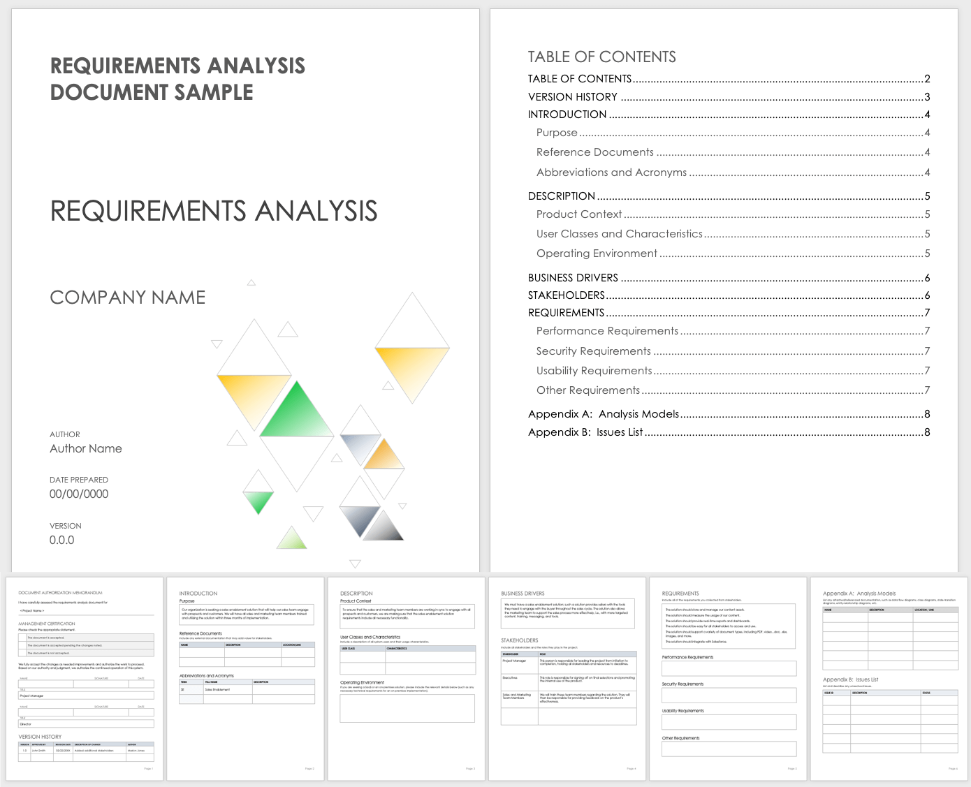 Requirements Analysis Document Sample