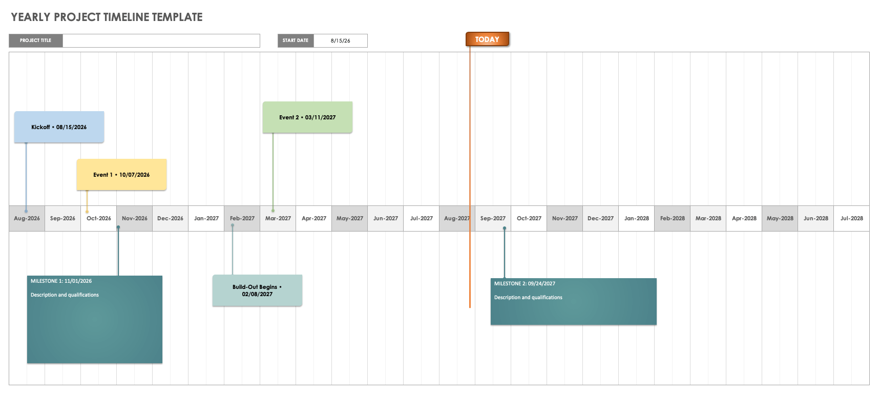 Yearly Project Timeline Template Excel
