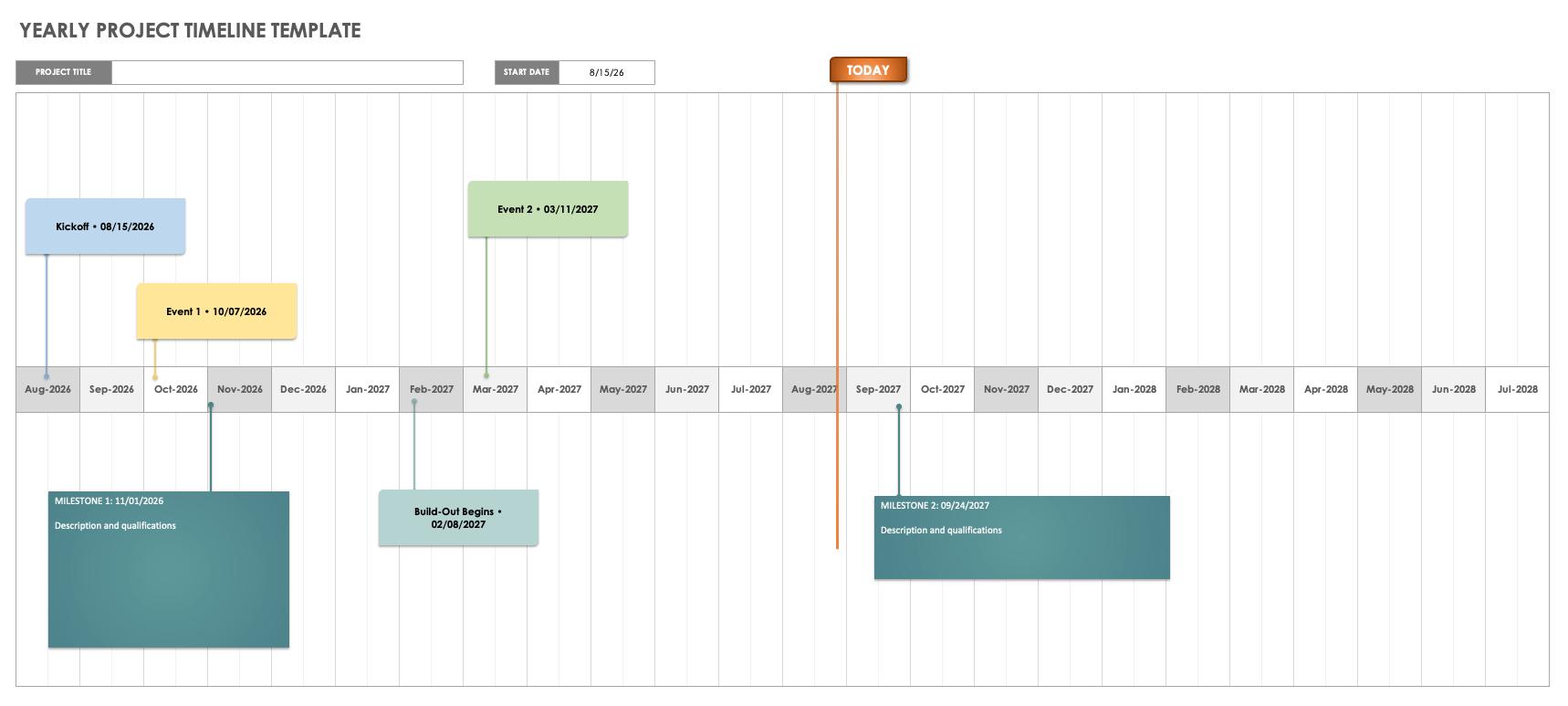 Project Timeline Template for Excel