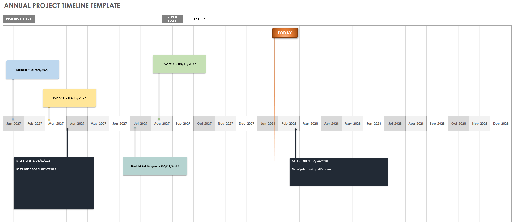 Annual Project Timeline Template