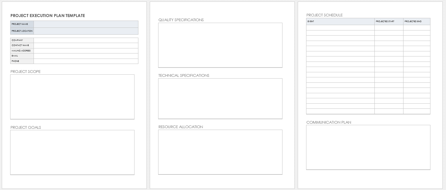 Project Execution Plan Template